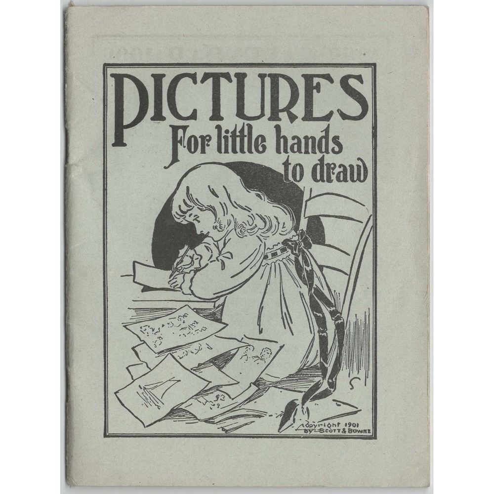 1922 Pictures for Little Hands to Draw Vintage Childrens Tracing Book Plough Co - Picture 1 of 3